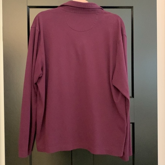 Men’s Untuckit Polo 100% Cotton Dark Purple/Burgundy Long Sleeve Shirt. Size. XL - Picture 3 of 8